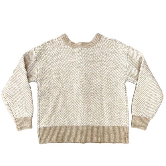 Japanese Brand "SM2" Beige Herringbone 2-Style Button Sweater-One Size - Picture 2 of 6